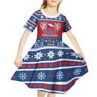 Personalized Czech Republic Christmas Kid Short Sleeve Dress Czechia Vesele Vanoce - Wonder Print Shop