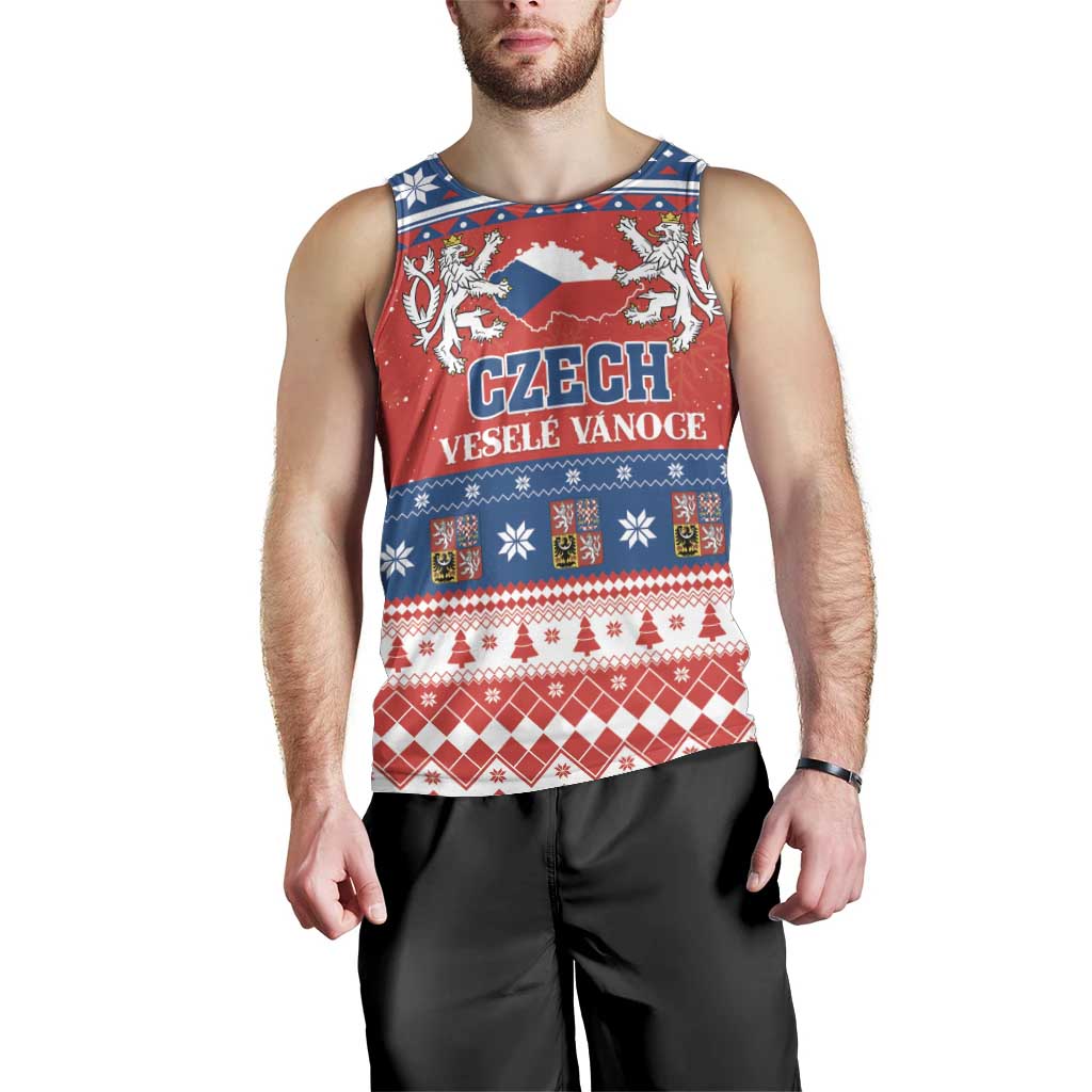 Personalized Czech Republic Christmas Men Tank Top Czechia Vesele Vanoce - Wonder Print Shop