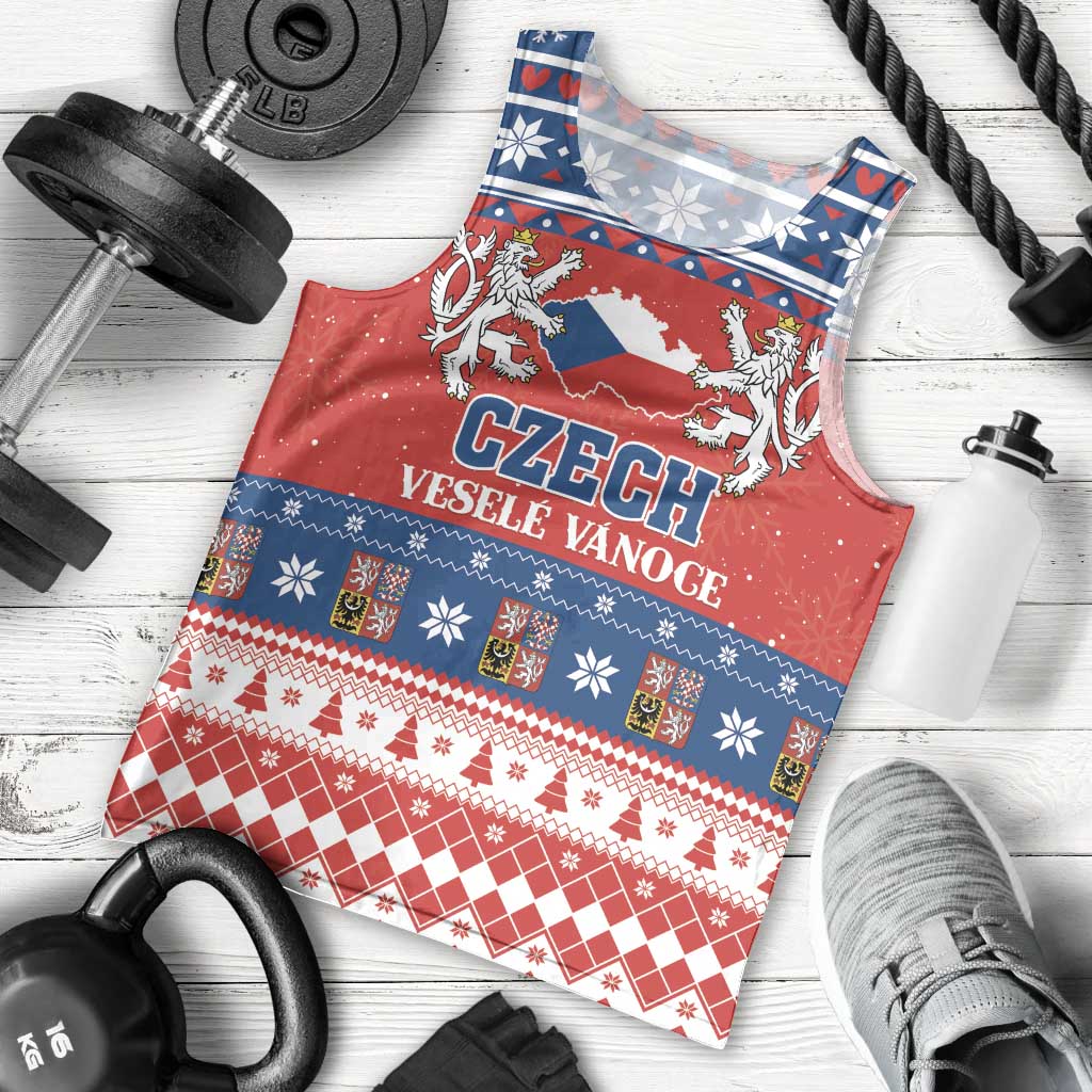 Personalized Czech Republic Christmas Men Tank Top Czechia Vesele Vanoce - Wonder Print Shop
