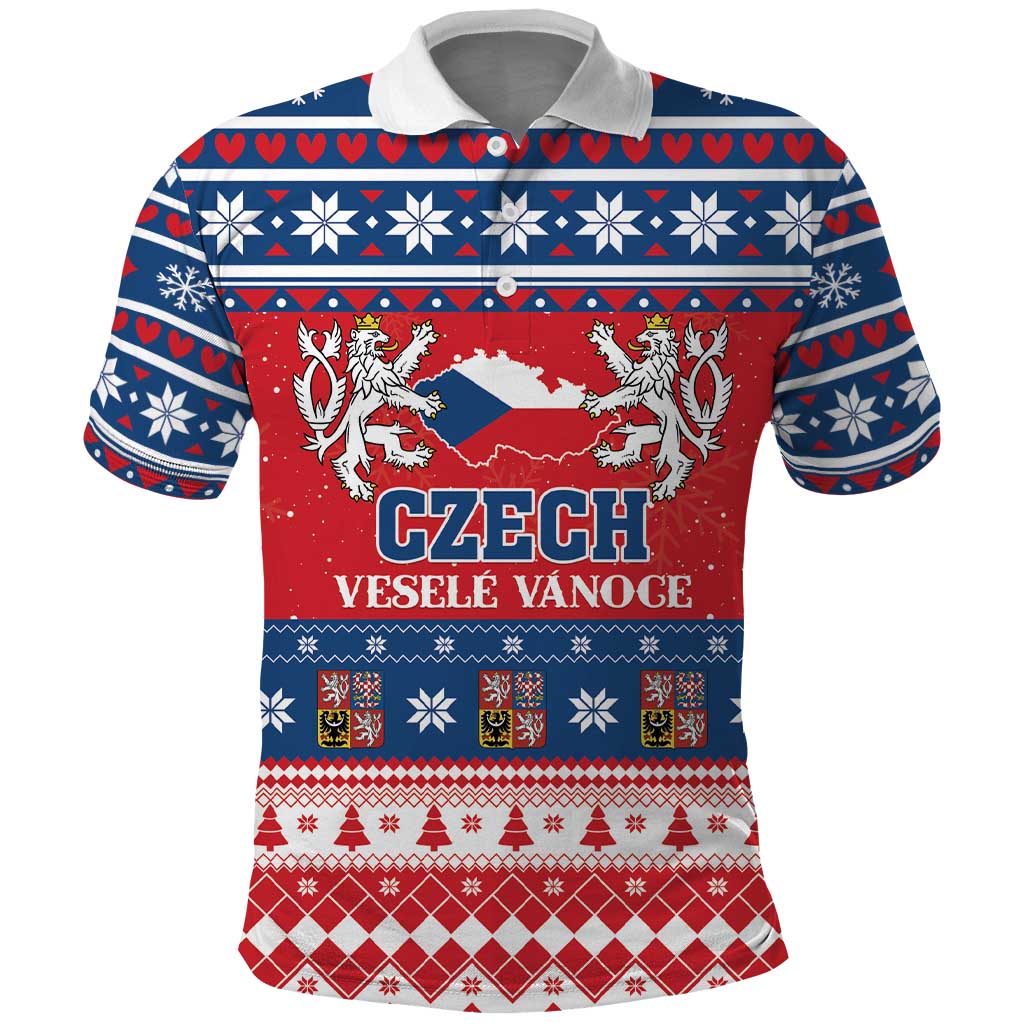 Personalized Czech Republic Christmas Polo Shirt Czechia Vesele Vanoce - Wonder Print Shop