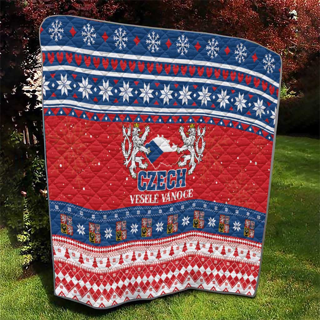 Czech Republic Christmas Quilt Czechia Vesele Vanoce - Wonder Print Shop