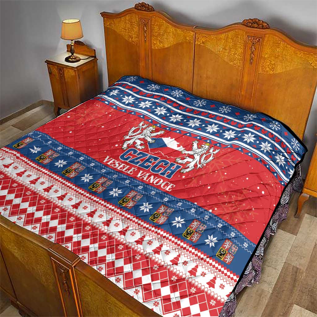 Czech Republic Christmas Quilt Czechia Vesele Vanoce - Wonder Print Shop