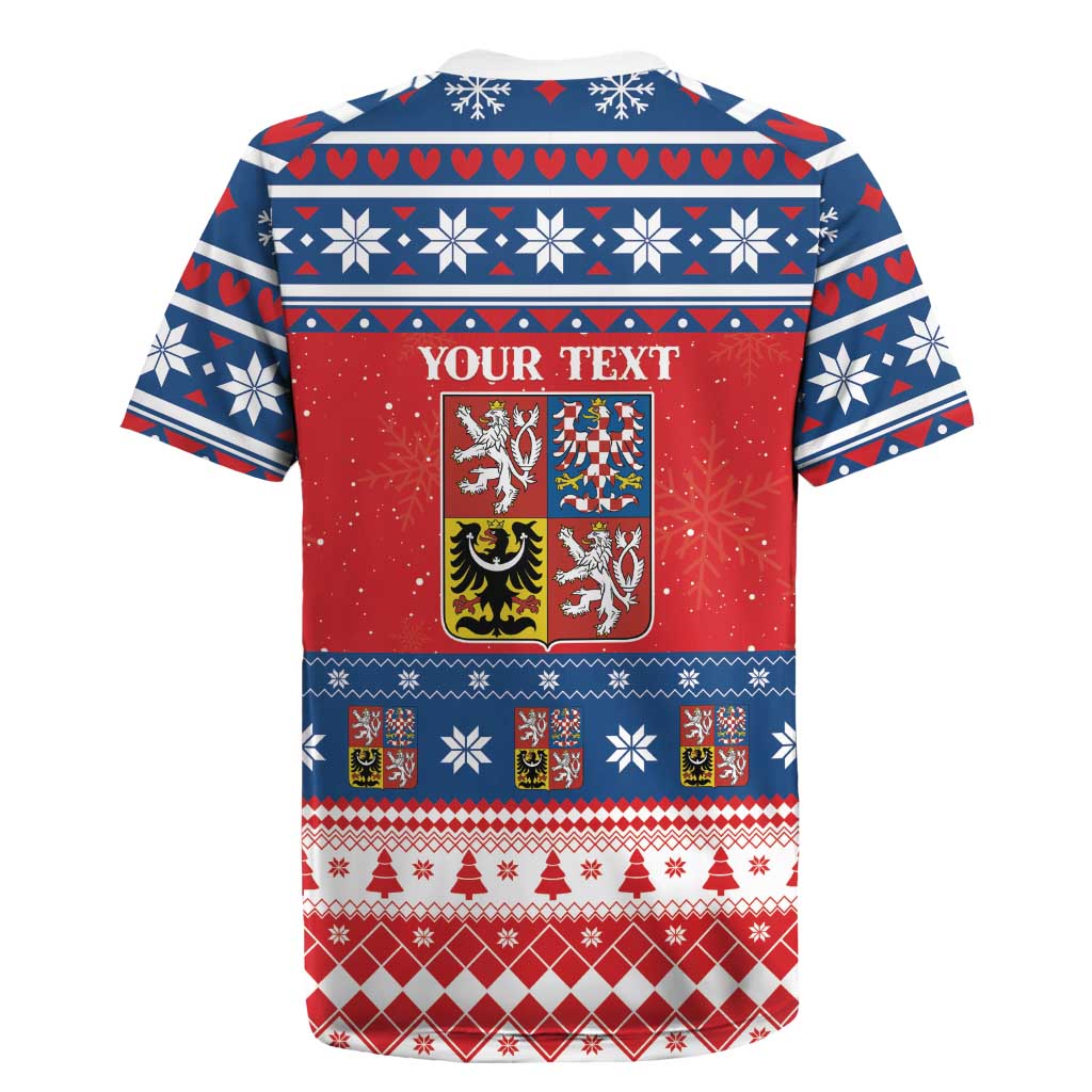 Personalized Czech Republic Christmas Rugby Jersey Czechia Vesele Vanoce - Wonder Print Shop