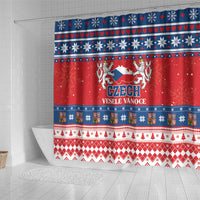 Czech Republic Christmas Shower Curtain Czechia Vesele Vanoce