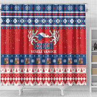 Czech Republic Christmas Shower Curtain Czechia Vesele Vanoce