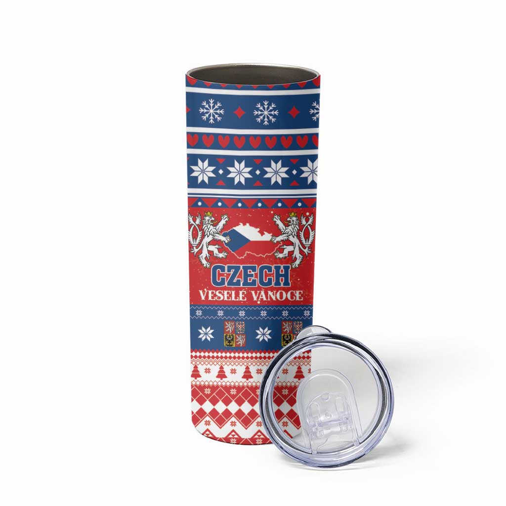 Czech Republic Christmas Skinny Tumbler Czechia Vesele Vanoce - Wonder Print Shop