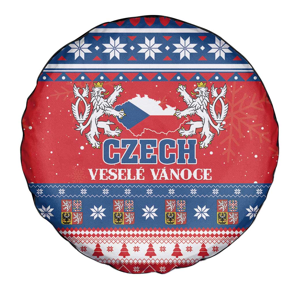 Czech Republic Christmas Spare Tire Cover Czechia Vesele Vanoce - Wonder Print Shop
