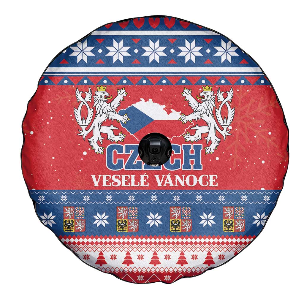 Czech Republic Christmas Spare Tire Cover Czechia Vesele Vanoce - Wonder Print Shop