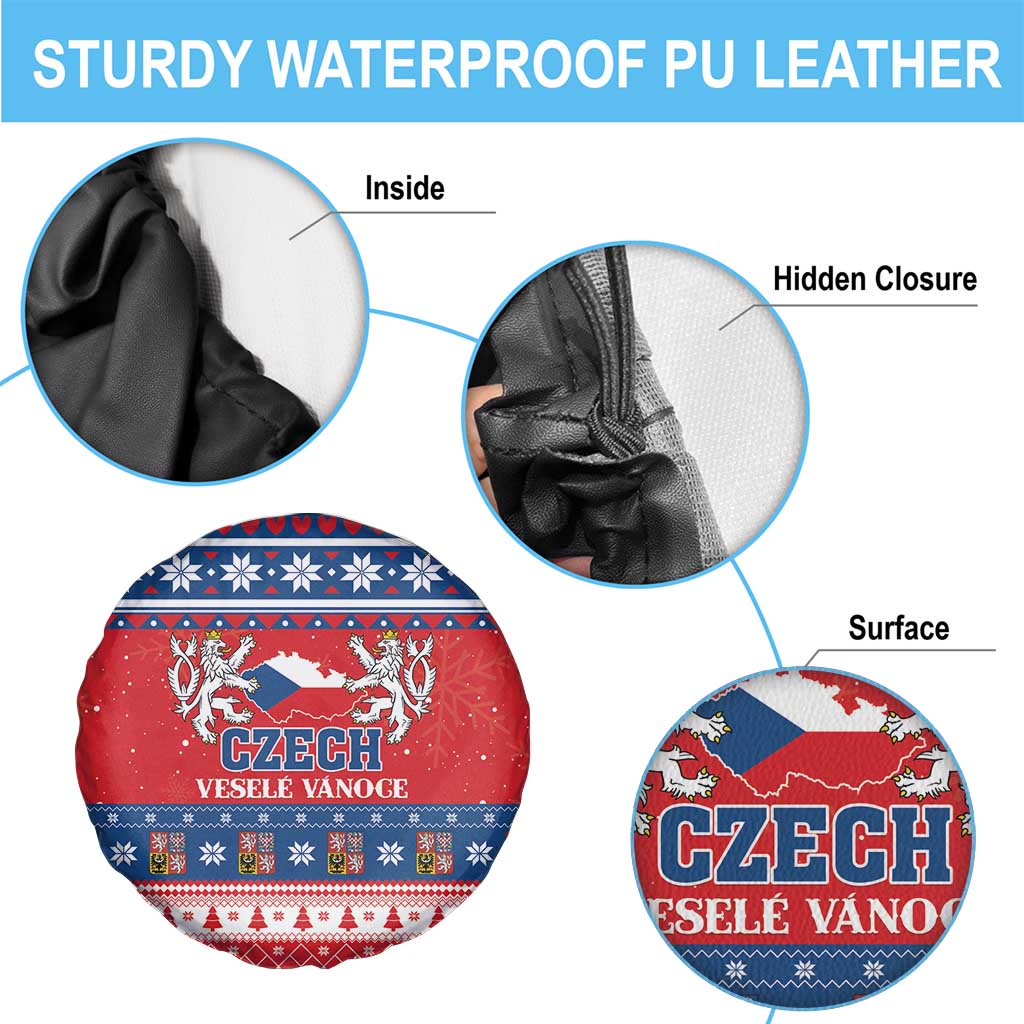 Czech Republic Christmas Spare Tire Cover Czechia Vesele Vanoce - Wonder Print Shop