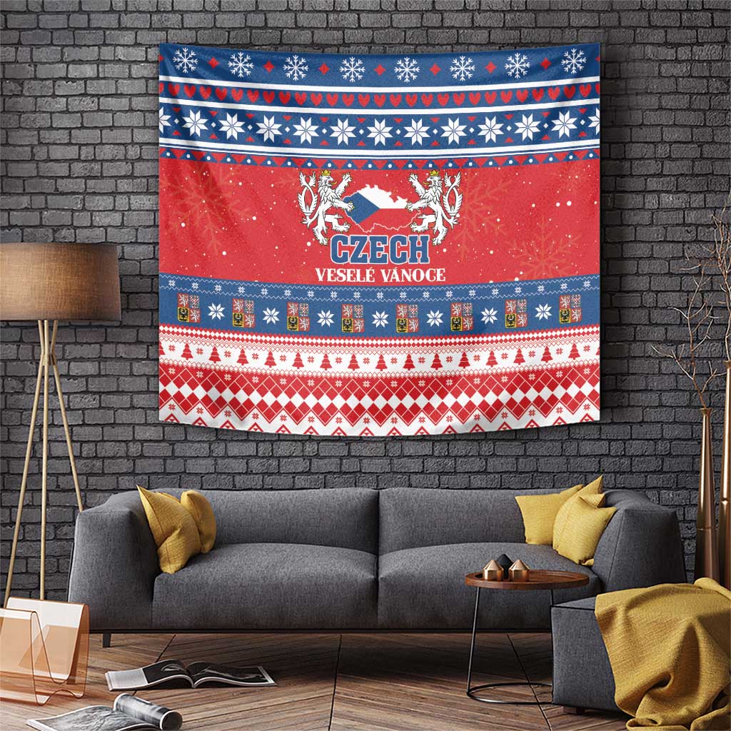 Czech Republic Christmas Tapestry Czechia Vesele Vanoce - Wonder Print Shop