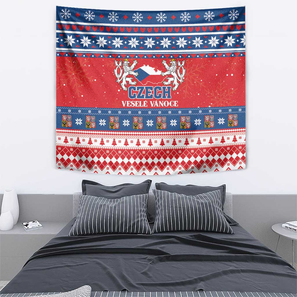 Czech Republic Christmas Tapestry Czechia Vesele Vanoce - Wonder Print Shop