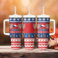 Czech Republic Christmas Tumbler With Handle Czechia Vesele Vanoce - Wonder Print Shop