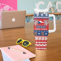 Czech Republic Christmas Tumbler With Handle Czechia Vesele Vanoce - Wonder Print Shop