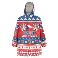 Personalized Czech Republic Christmas Wearable Blanket Hoodie Czechia Vesele Vanoce - Wonder Print Shop
