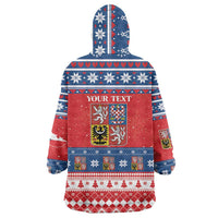 Personalized Czech Republic Christmas Wearable Blanket Hoodie Czechia Vesele Vanoce - Wonder Print Shop