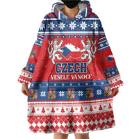 Personalized Czech Republic Christmas Wearable Blanket Hoodie Czechia Vesele Vanoce - Wonder Print Shop
