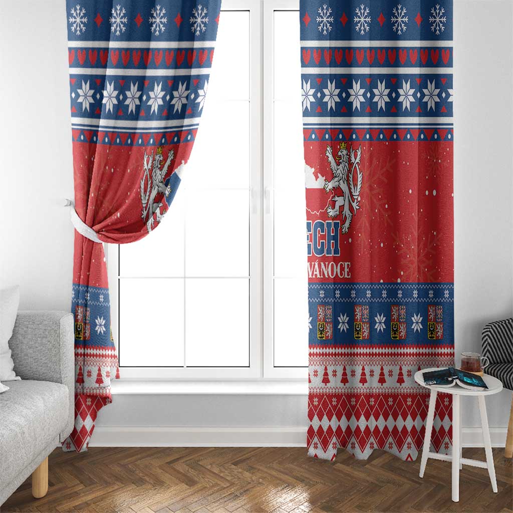 Czech Republic Christmas Window Curtain Czechia Vesele Vanoce - Wonder Print Shop