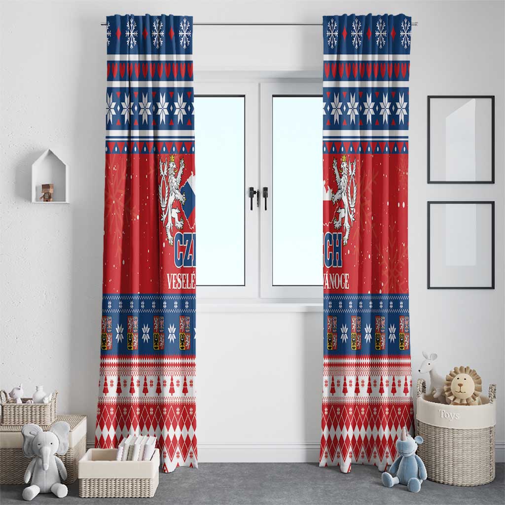 Czech Republic Christmas Window Curtain Czechia Vesele Vanoce - Wonder Print Shop