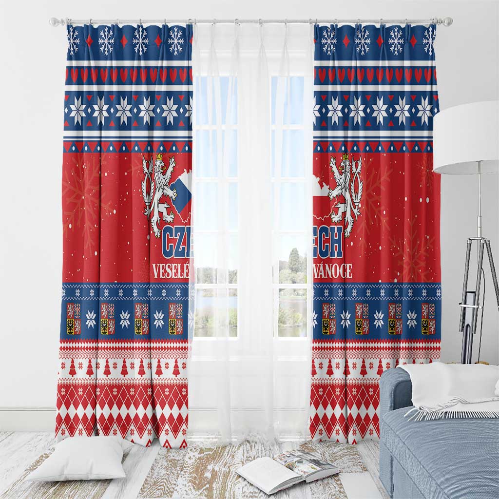 Czech Republic Christmas Window Curtain Czechia Vesele Vanoce - Wonder Print Shop