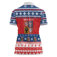 Personalized Czech Republic Christmas Women Polo Shirt Czechia Vesele Vanoce - Wonder Print Shop