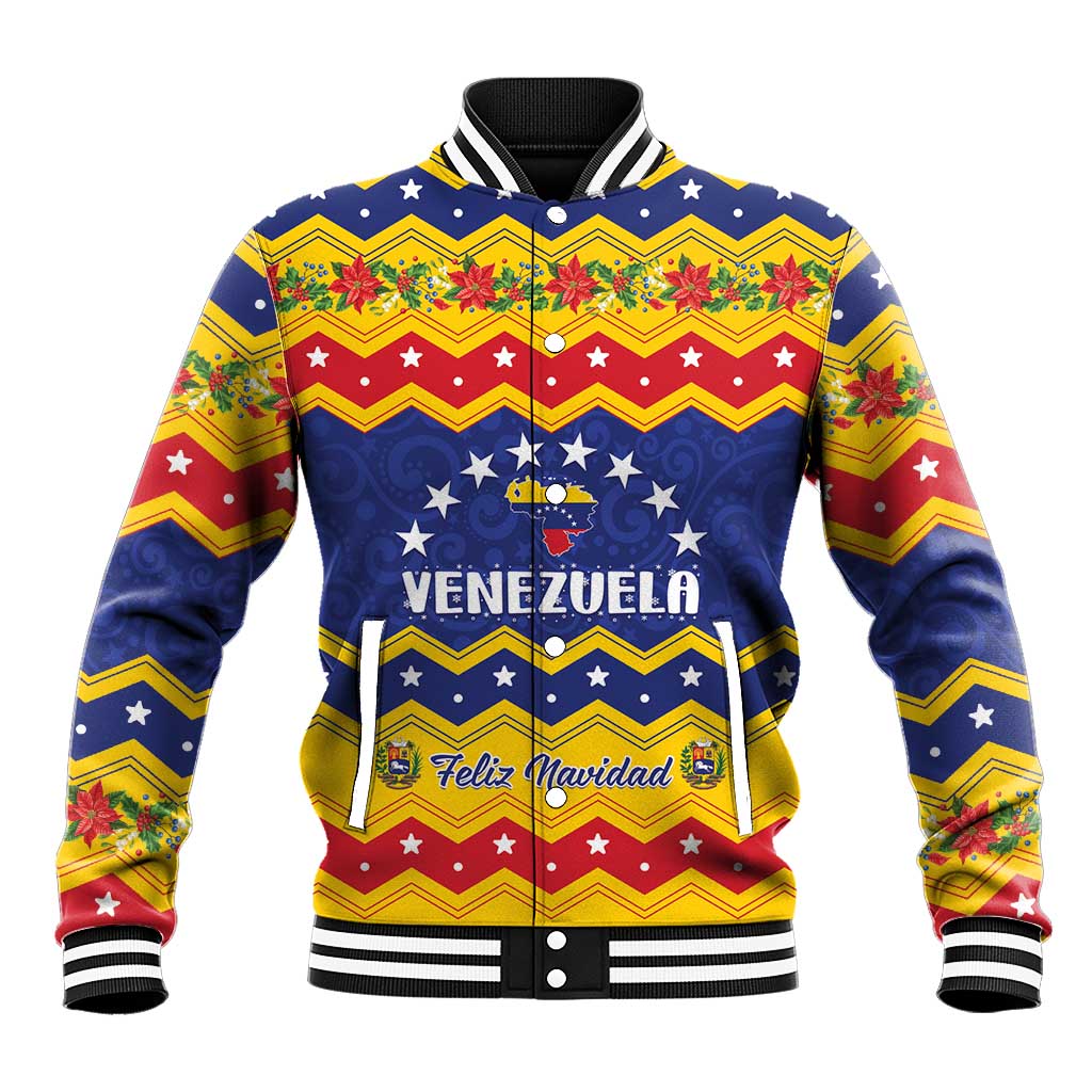 Personalized Venezuela Christmas Baseball Jacket Feliz Navidad - Wonder Print Shop