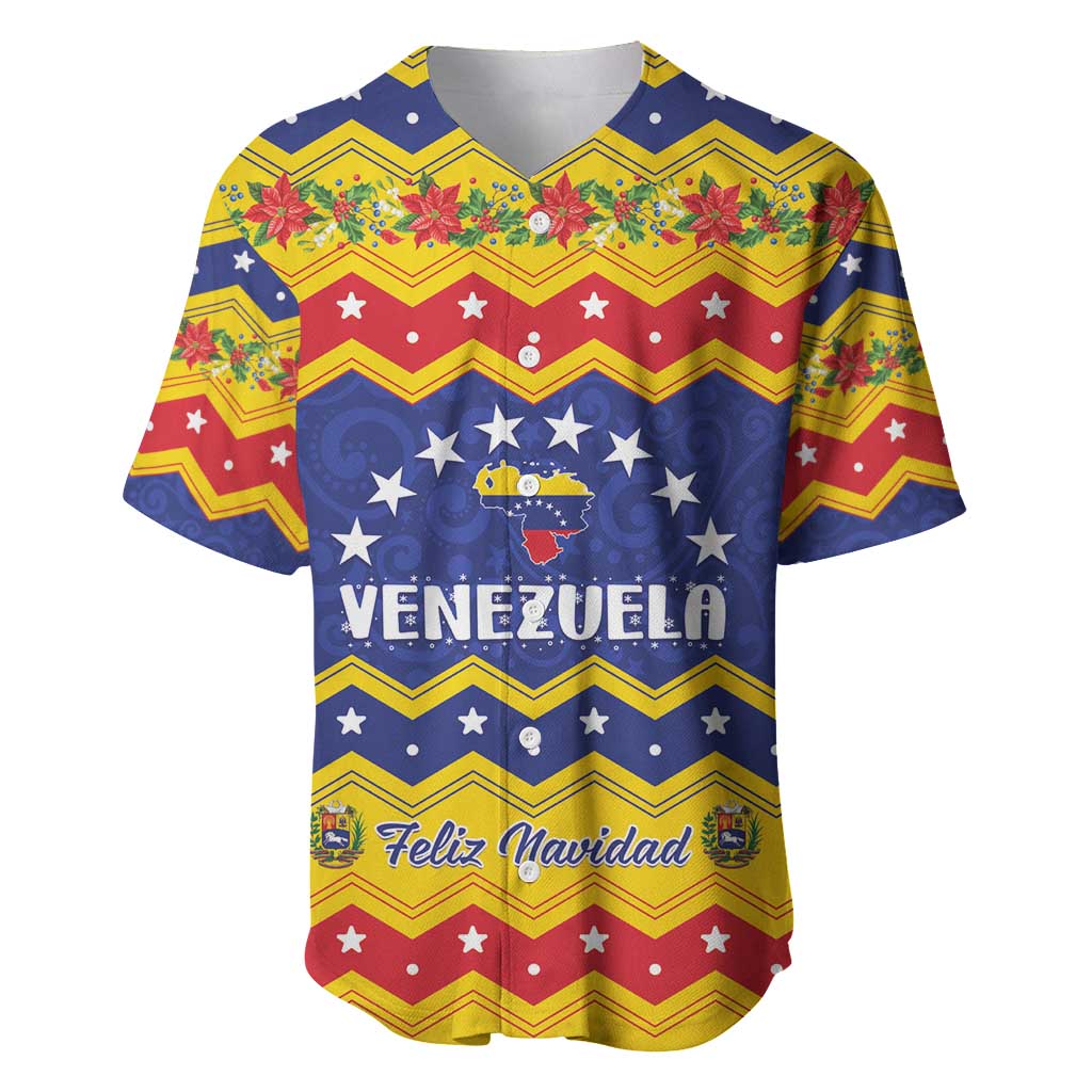 Personalized Venezuela Christmas Baseball Jersey Feliz Navidad - Wonder Print Shop