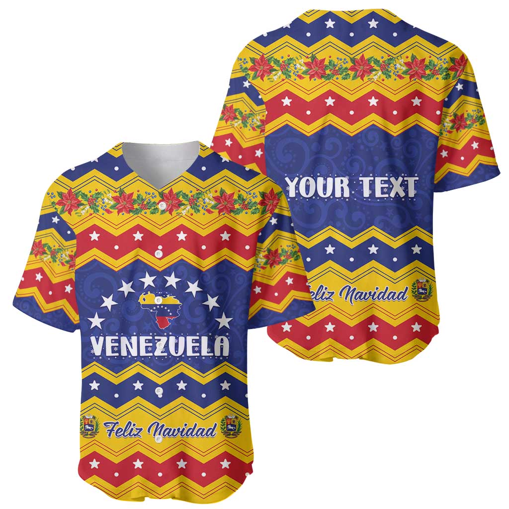 Personalized Venezuela Christmas Baseball Jersey Feliz Navidad - Wonder Print Shop