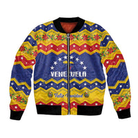 Personalized Venezuela Christmas Bomber Jacket Feliz Navidad - Wonder Print Shop