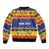 Personalized Venezuela Christmas Bomber Jacket Feliz Navidad - Wonder Print Shop