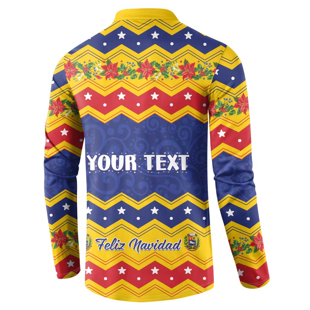 Personalized Venezuela Christmas Button Sweatshirt Feliz Navidad - Wonder Print Shop