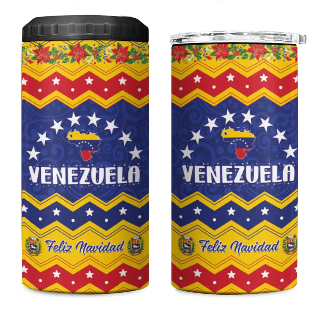 Venezuela Christmas 4 in 1 Can Cooler Tumbler Feliz Navidad - Wonder Print Shop
