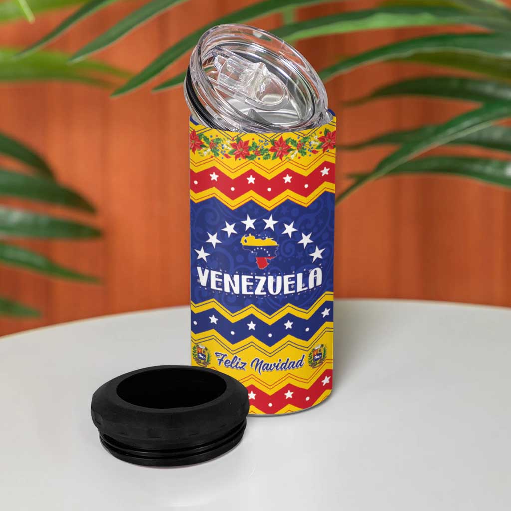 Venezuela Christmas 4 in 1 Can Cooler Tumbler Feliz Navidad - Wonder Print Shop