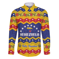 Personalized Venezuela Christmas Family Matching Off The Shoulder Long Sleeve Dress and Hawaiian Shirt Feliz Navidad - Wonder Print Shop