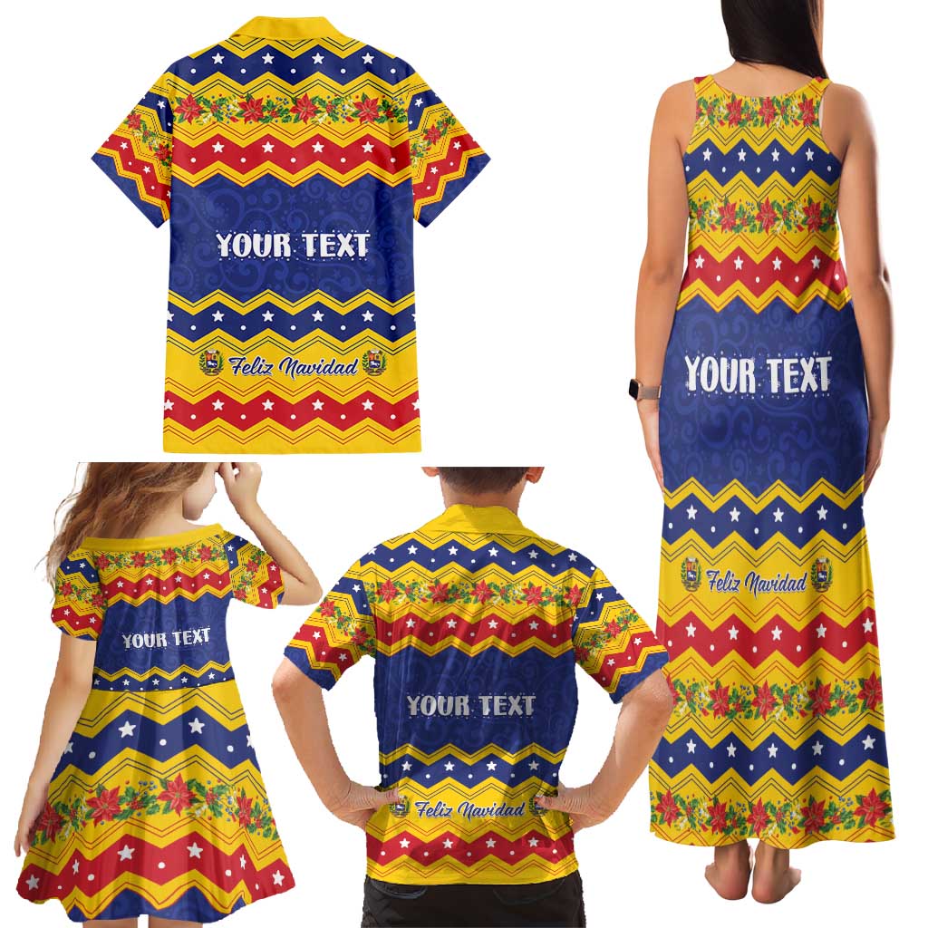 Personalized Venezuela Christmas Family Matching Tank Maxi Dress and Hawaiian Shirt Feliz Navidad - Wonder Print Shop