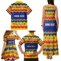 Personalized Venezuela Christmas Family Matching Tank Maxi Dress and Hawaiian Shirt Feliz Navidad - Wonder Print Shop