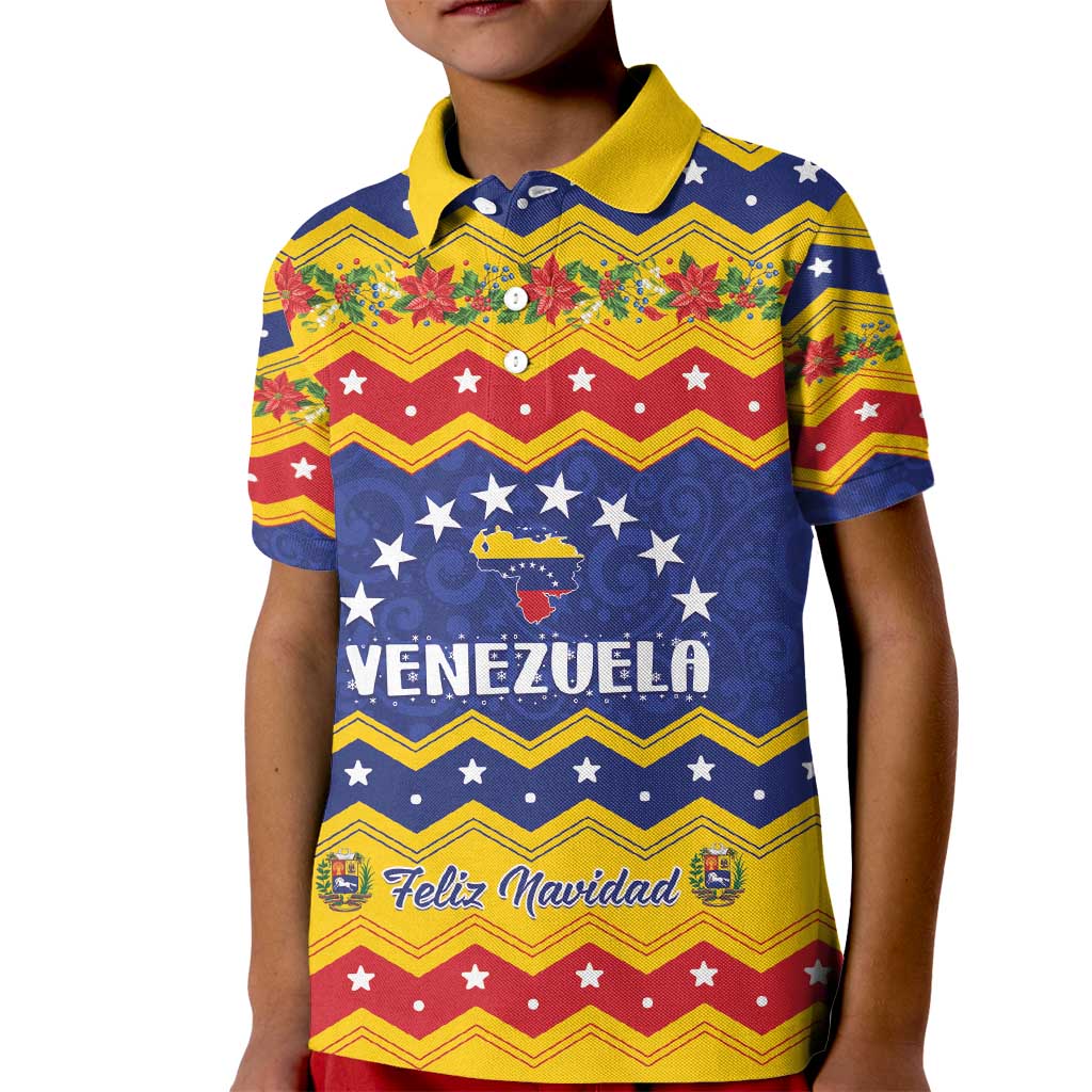 Personalized Venezuela Christmas Kid Polo Shirt Feliz Navidad - Wonder Print Shop