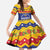Personalized Venezuela Christmas Kid Short Sleeve Dress Feliz Navidad - Wonder Print Shop