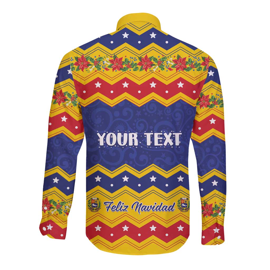 Personalized Venezuela Christmas Long Sleeve Button Shirt Feliz Navidad - Wonder Print Shop
