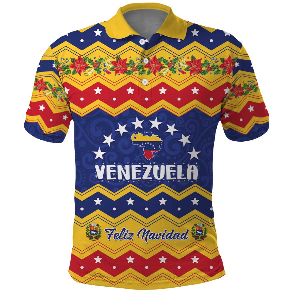 Personalized Venezuela Christmas Polo Shirt Feliz Navidad - Wonder Print Shop