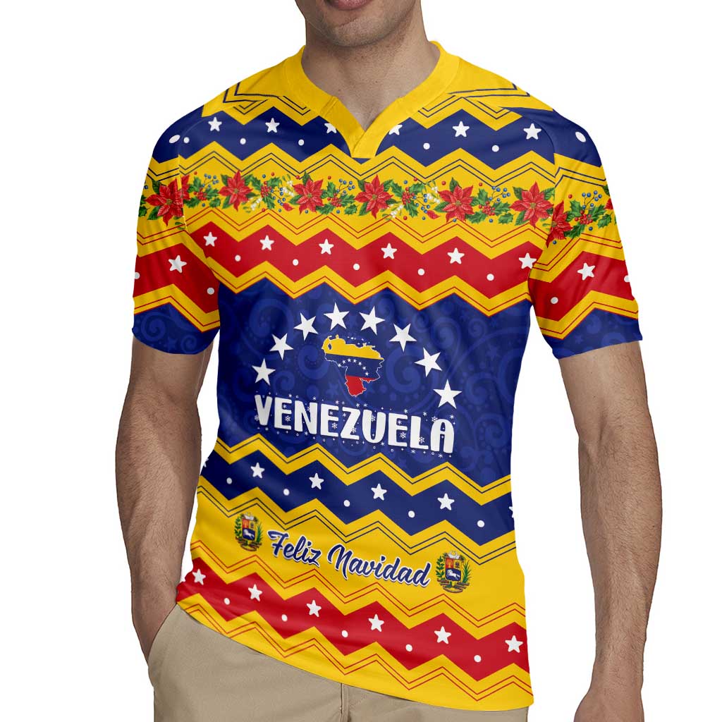 Personalized Venezuela Christmas Rugby Jersey Feliz Navidad - Wonder Print Shop