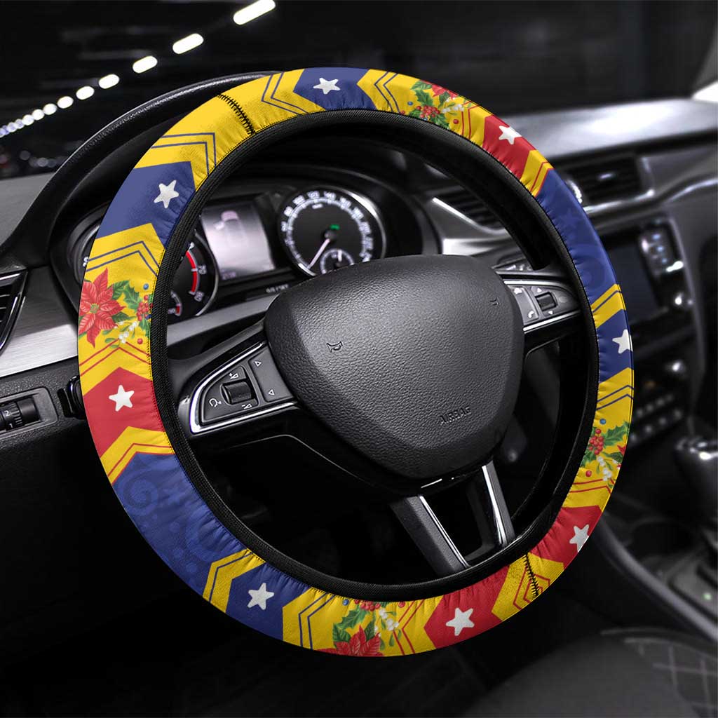 Venezuela Christmas Steering Wheel Cover Feliz Navidad - Wonder Print Shop