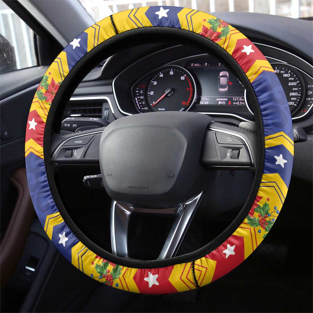 Venezuela Christmas Steering Wheel Cover Feliz Navidad - Wonder Print Shop