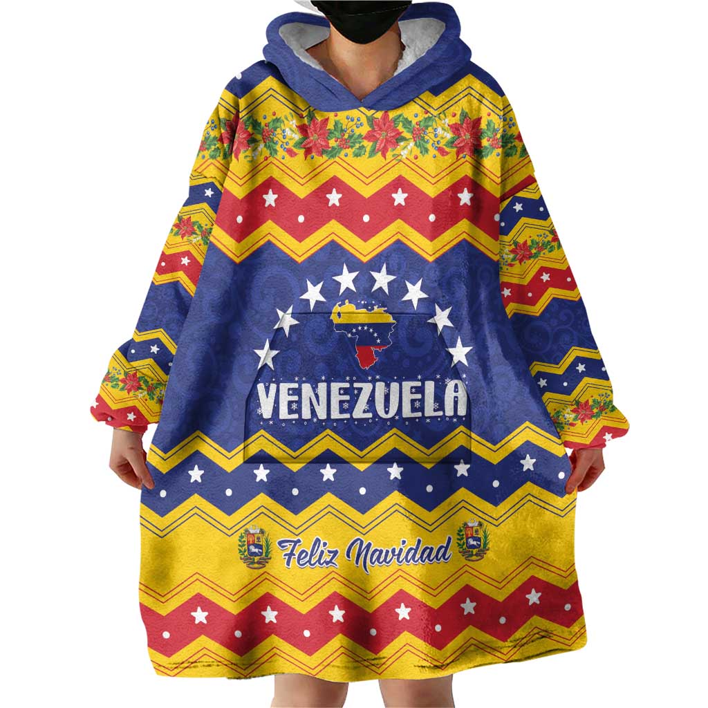 Personalized Venezuela Christmas Wearable Blanket Hoodie Feliz Navidad - Wonder Print Shop