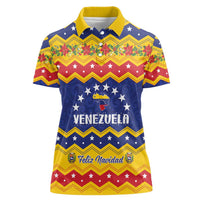 Personalized Venezuela Christmas Women Polo Shirt Feliz Navidad - Wonder Print Shop
