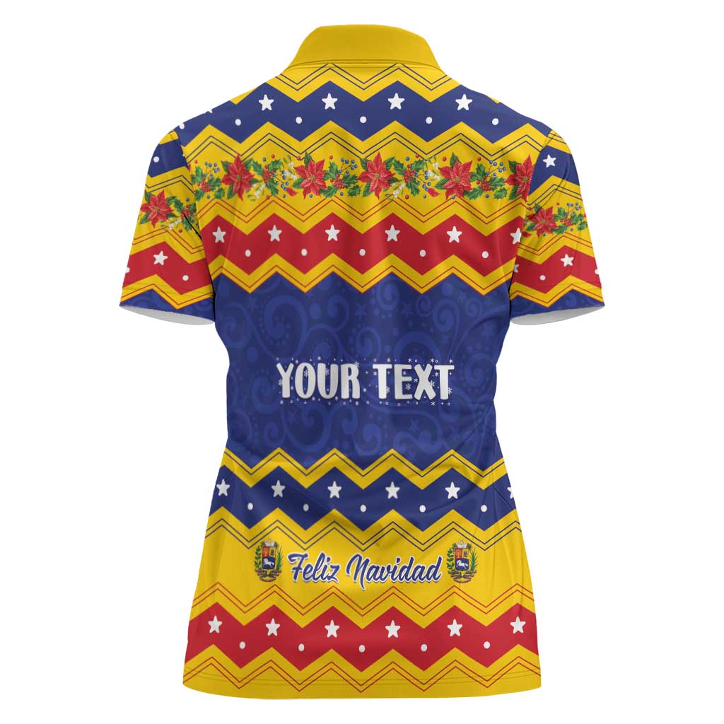 Personalized Venezuela Christmas Women Polo Shirt Feliz Navidad - Wonder Print Shop