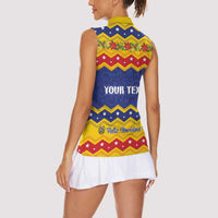 Personalized Venezuela Christmas Women Sleeveless Polo Shirt Feliz Navidad - Wonder Print Shop