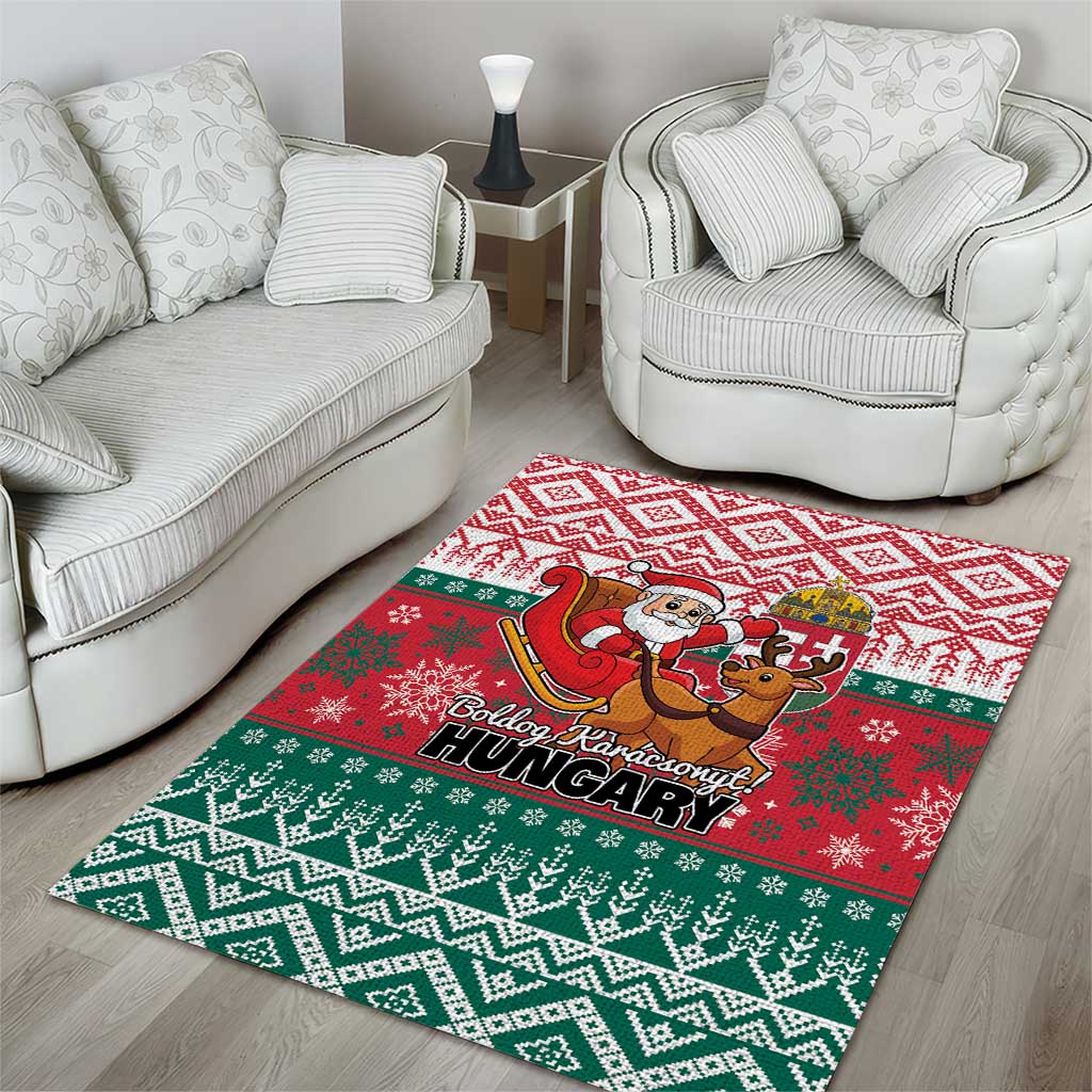 Hungary Christmas Area Rug Magyarorszag Boldog Karacsonyt - Wonder Print Shop