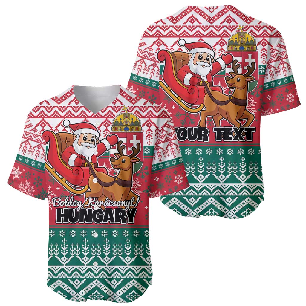 Personalized Hungary Christmas Baseball Jersey Magyarorszag Boldog Karacsonyt - Wonder Print Shop