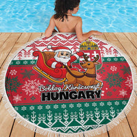 Hungary Christmas Beach Blanket Magyarorszag Boldog Karacsonyt - Wonder Print Shop