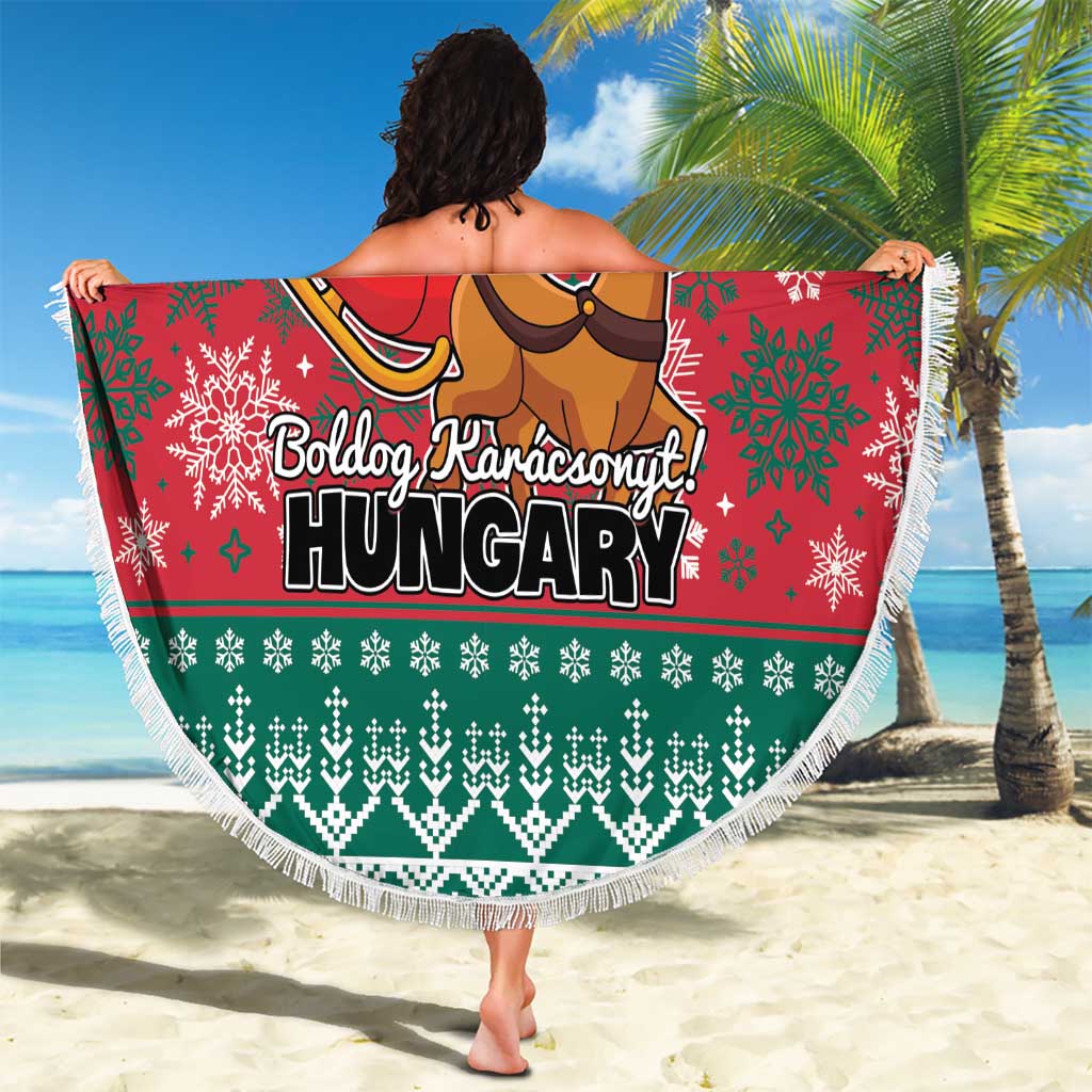 Hungary Christmas Beach Blanket Magyarorszag Boldog Karacsonyt - Wonder Print Shop